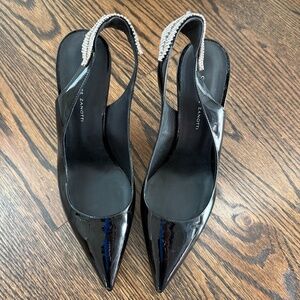 Giuseppe Zanotti Swarovski Crystal Patent Slingback Pumps — Worn Once